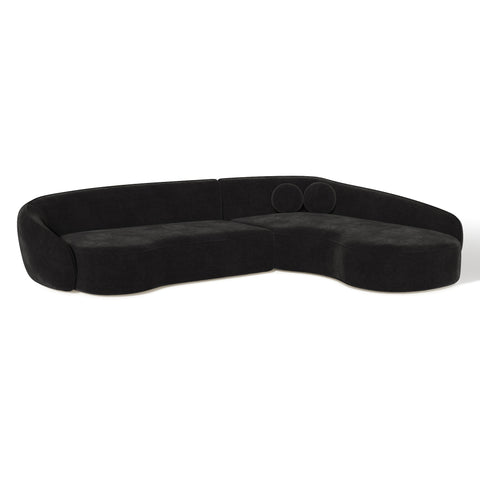 Canapé d'angle droit COOPER Tissu tramé toucher doux