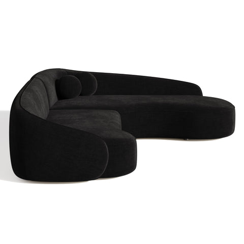 Canapé d'angle droit COOPER Tissu tramé toucher doux