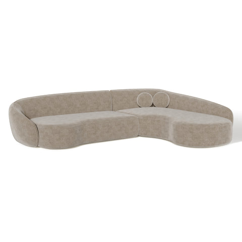 Canapé d'angle droit COOPER Tissu tramé toucher doux