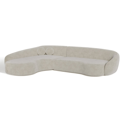 Canapé d'angle gauche COOPER Tissu tramé toucher doux