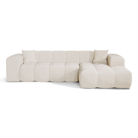 Canapé angle droit COVA tissu bouclette
