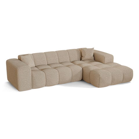 Canapé angle droit COVA tissu bouclette