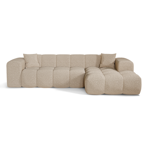Canapé angle droit COVA tissu bouclette