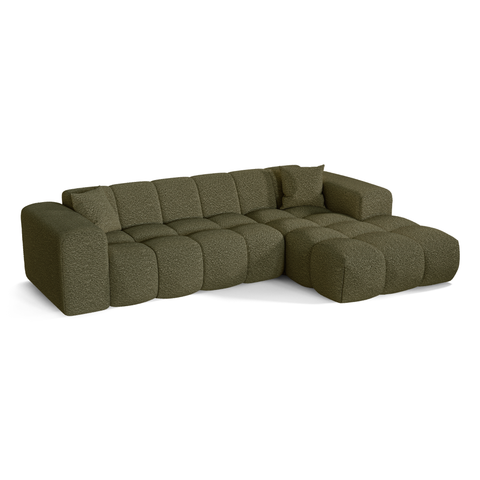 Canapé angle droit COVA tissu bouclette