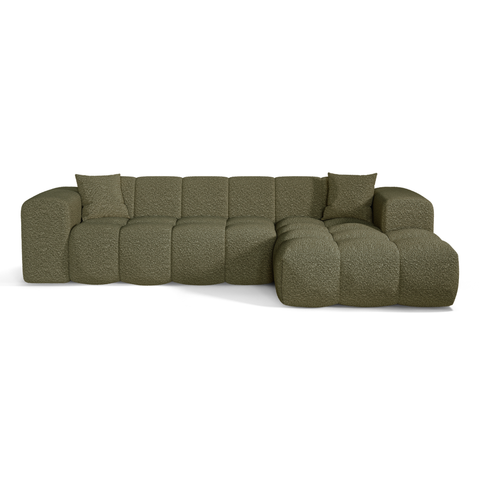 Canapé angle droit COVA tissu bouclette