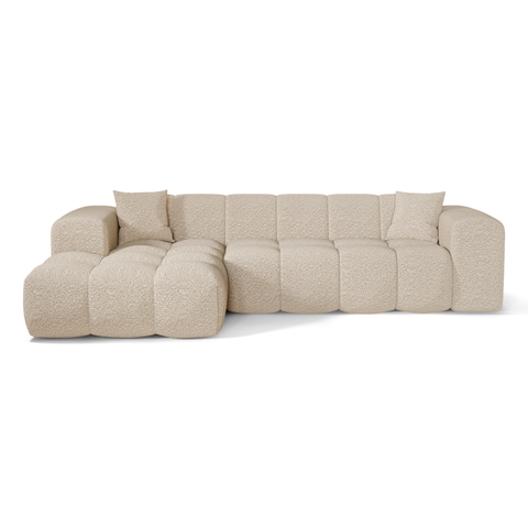 Canapé angle gauche COVA tissu bouclette