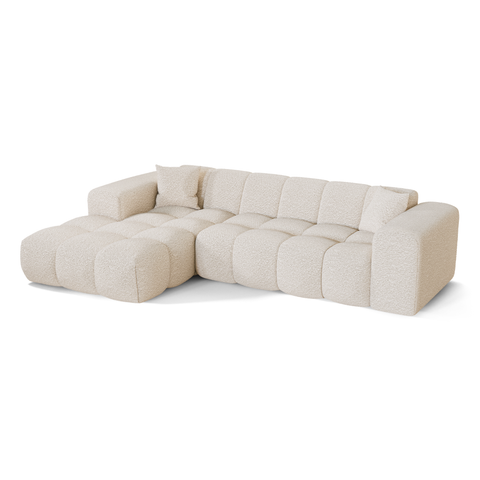 Canapé angle gauche COVA tissu bouclette