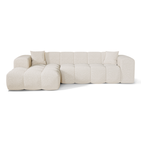 Canapé angle gauche COVA tissu bouclette