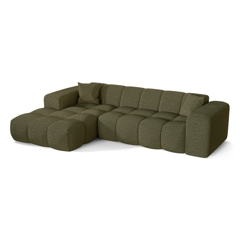 Canapé angle gauche COVA tissu bouclette