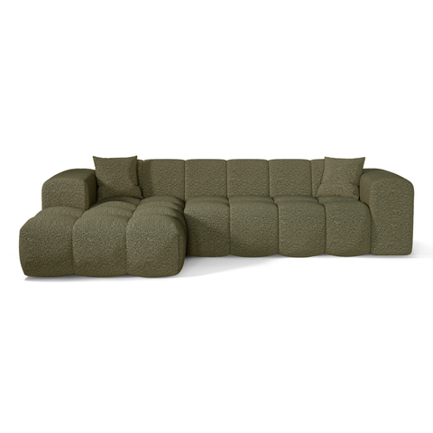 Canapé angle gauche COVA tissu bouclette
