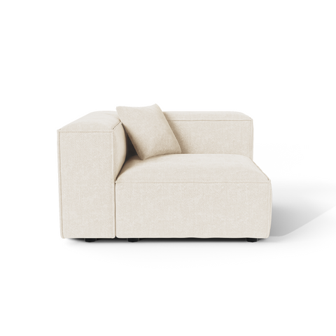 Module d'angle gauche CUBI velours chenillé crème