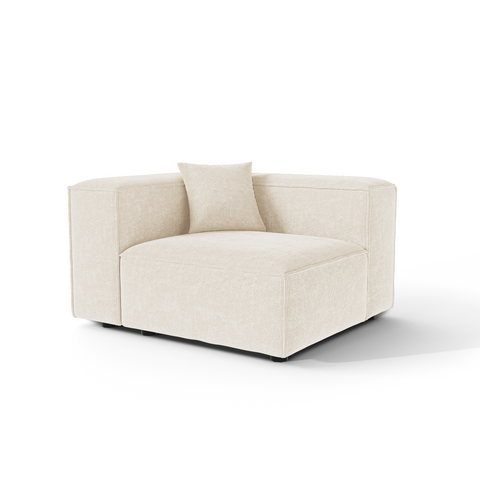 Module d'angle gauche CUBI velours chenillé crème
