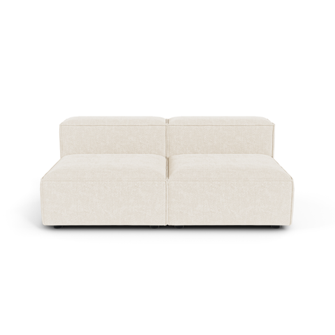 Canapé modulable 3 places CUBI velours chenillé crème