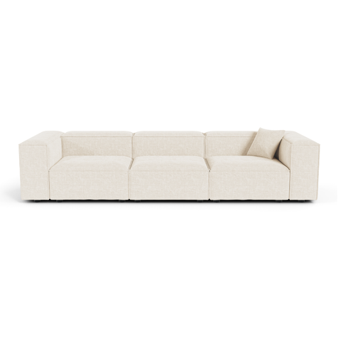 Canapé modulable 4-5 places CUBI velours chenillé crème