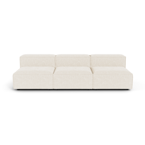 Canapé modulable 4-5 places CUBI velours chenillé crème