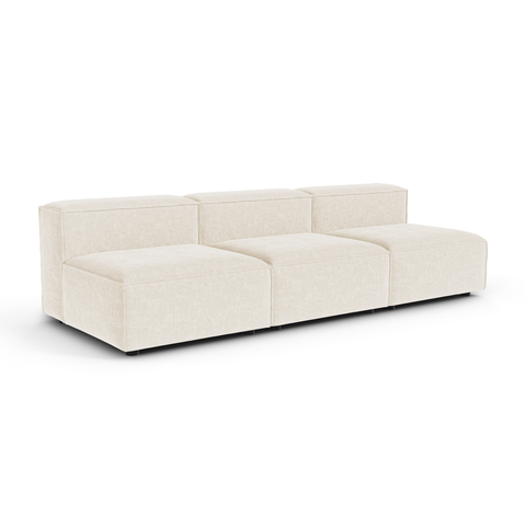 Canapé modulable 4-5 places CUBI velours chenillé crème