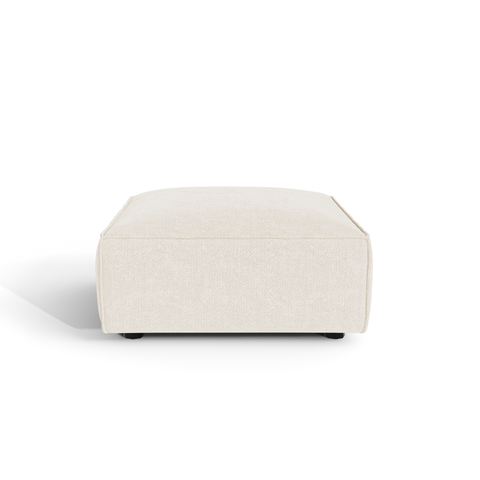 Pouf CUBI velours chenillé crème