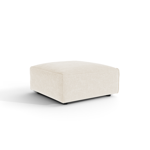 Pouf CUBI velours chenillé crème