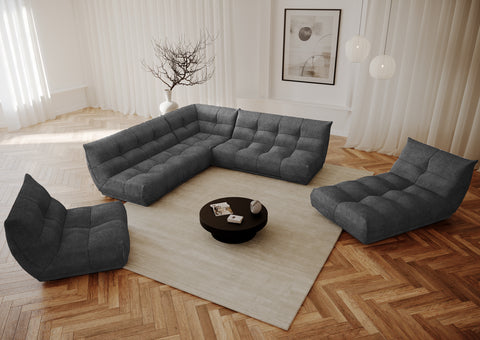 Canapé panoramique modulable XXL COZY Bouclette