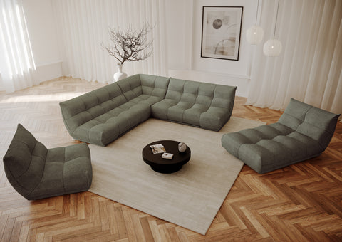 Canapé panoramique modulable XXL COZY Bouclette