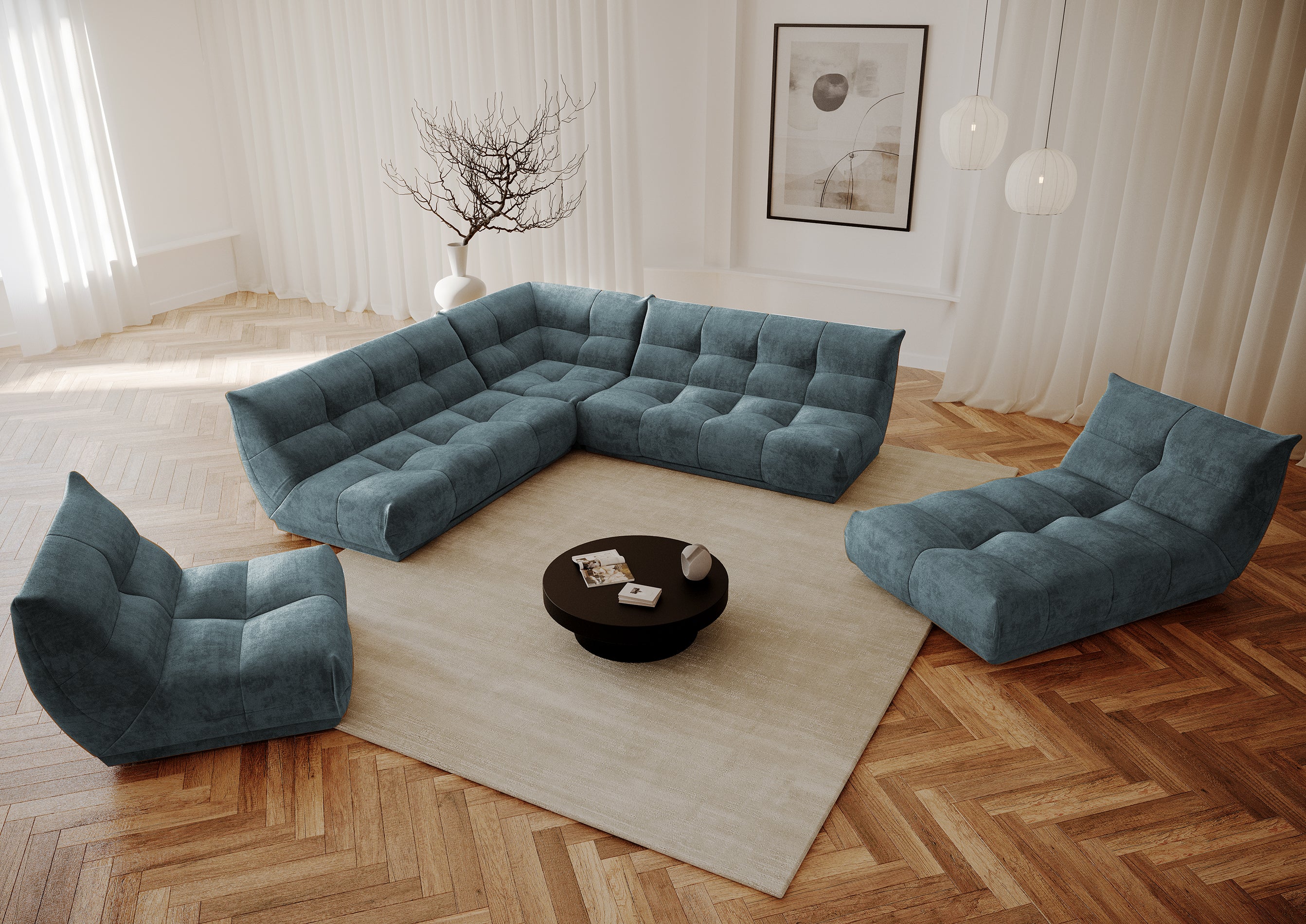 Canapé modulable XL COZY Velours