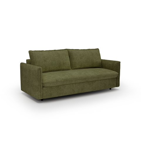 Canapé convertible express matelas Dunlopillo 140cm ELVI Tissu tramé texturé