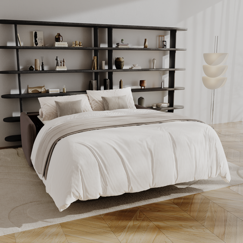 Canapé convertible express matelas Dunlopillo 140cm ELVI Velours