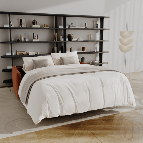 Canapé convertible express matelas Dunlopillo 140cm ELVI Velours