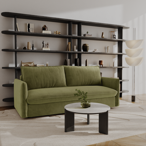 Canapé convertible express matelas Dunlopillo 140cm ELVI Velours