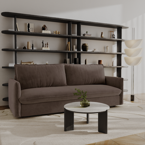 Canapé convertible express matelas Dunlopillo 160cm ELVI Velours