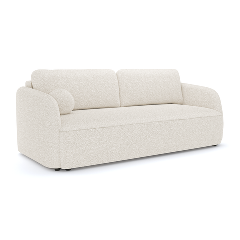 Canapé convertible avec coffre de rangement FIRENZE Tissu bouclette