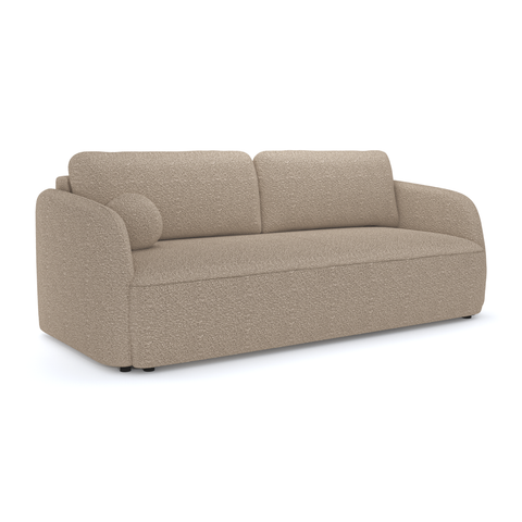 Canapé convertible avec coffre de rangement FIRENZE Tissu bouclette