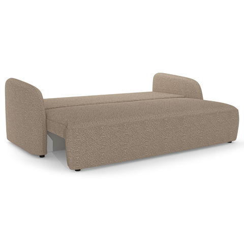 Canapé convertible avec coffre de rangement FIRENZE Tissu bouclette