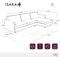 Canapé d'angle droit convertible express ISAKA Velours - Matelas Dunlopillo 140cm