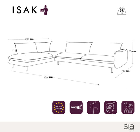Canapé grand angle gauche ISAK Cuir