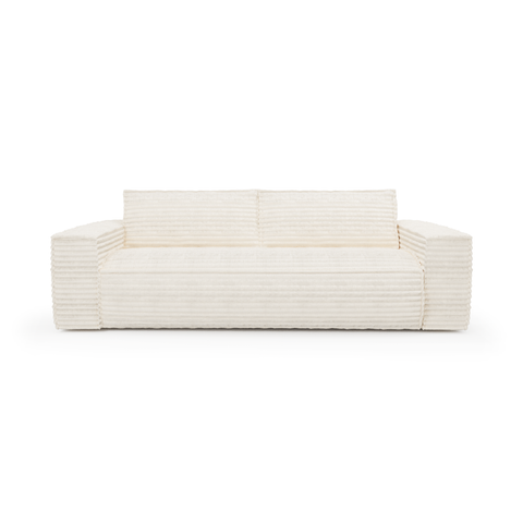 Canapé convertible express JOAN Velours côtelé XXL - Matelas Dunlopillo 160cm