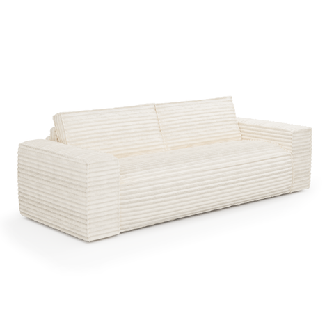 Canapé convertible express JOAN Velours côtelé XXL - Matelas Dunlopillo 160cm