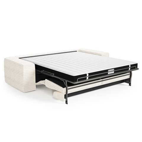Canapé convertible express JOAN Velours côtelé XXL - Matelas Dunlopillo 160cm