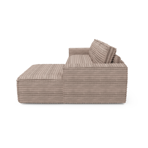 Canapé convertible angle droit matelas Dunlopillo 140cm JOAN Velours côtelé XXL