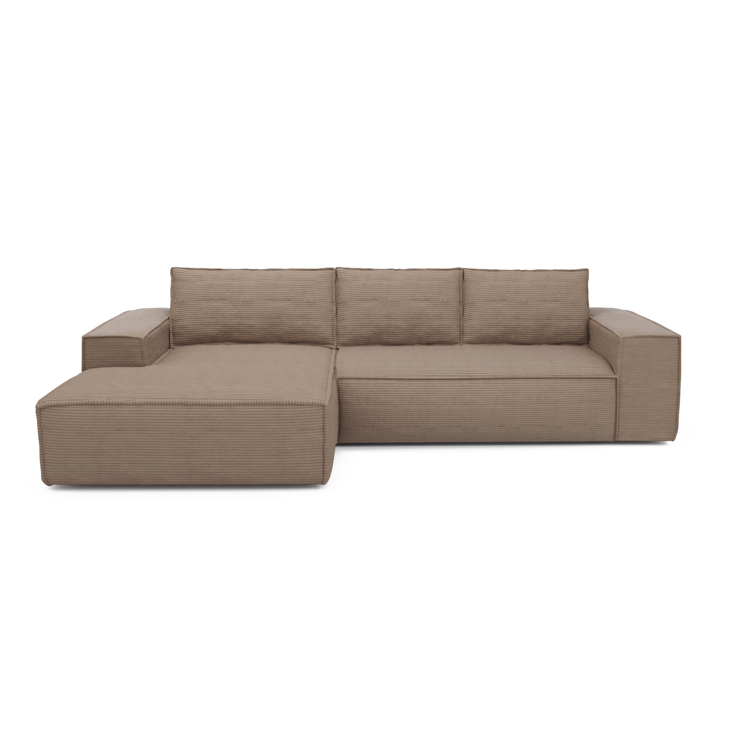 Canapé d'angle droit convertible express matelas Dunlopillo 140cm RAFAEL velours