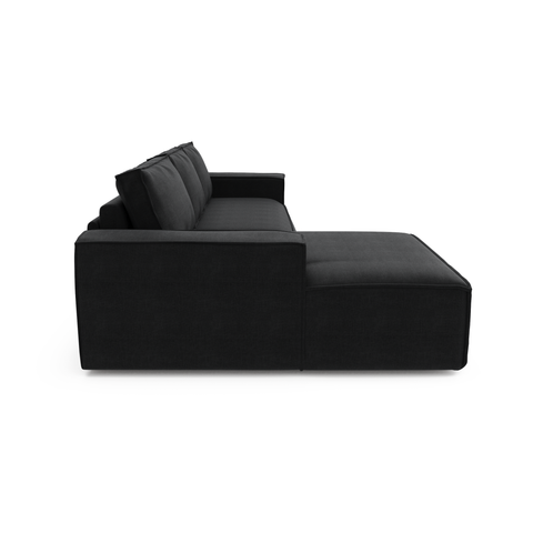 Canapé convertible angle gauche matelas Dunlopillo 140cm JOAN Velours