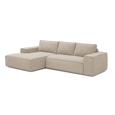 Canapé convertible angle gauche matelas Dunlopillo 140cm JOAN Velours à motifs