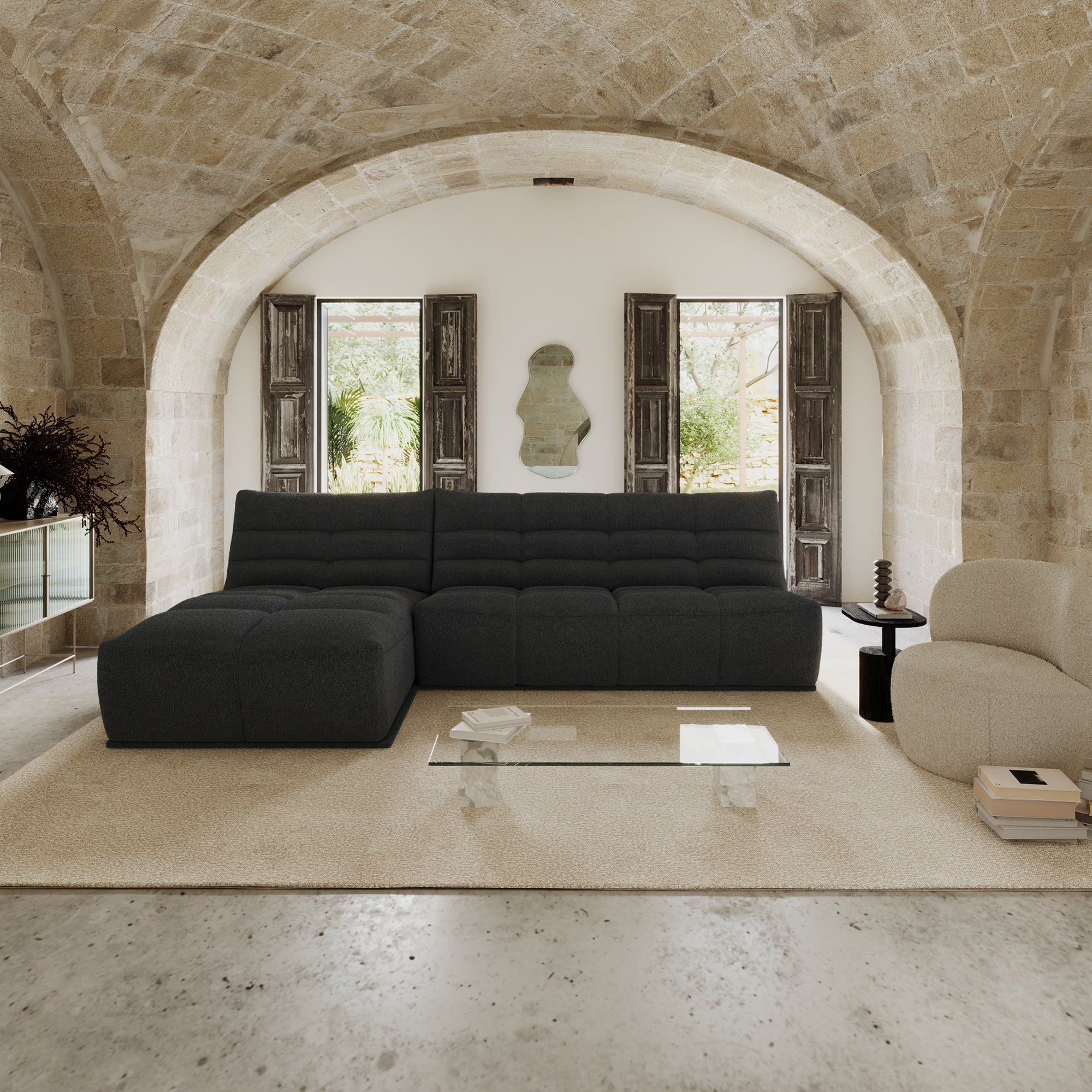 Méridienne modulable JODY Tissu bouclette– Sia Home