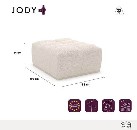 Pouf modulable JODY Tissu effet cuir vintage