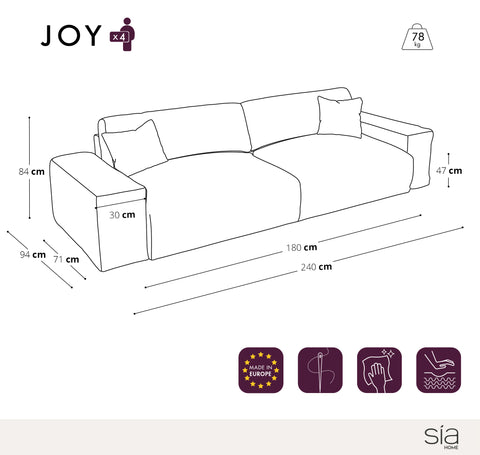 Canapé 4 places JOY Velours côtelé XXL