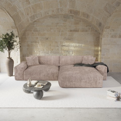 Canapé angle droit JOY Velours côtelé XXL