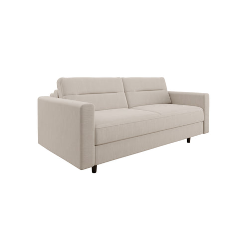 Canapé convertible express LANA Tissu tramé - Matelas Dunlopillo 140cm