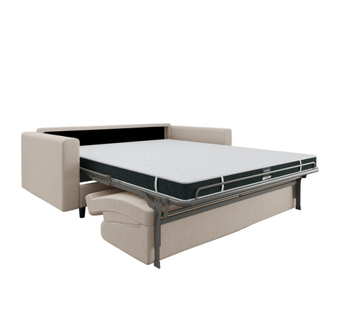 Canapé convertible express LANA Tissu tramé - Matelas Dunlopillo 140cm