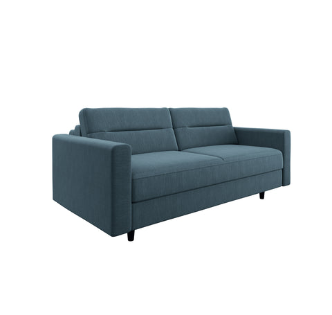 Canapé convertible express LANA Tissu tramé - Matelas Dunlopillo 140cm
