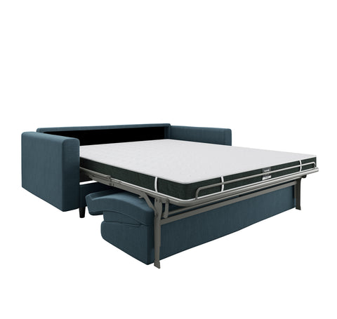 Canapé convertible express LANA Tissu tramé - Matelas Dunlopillo 140cm